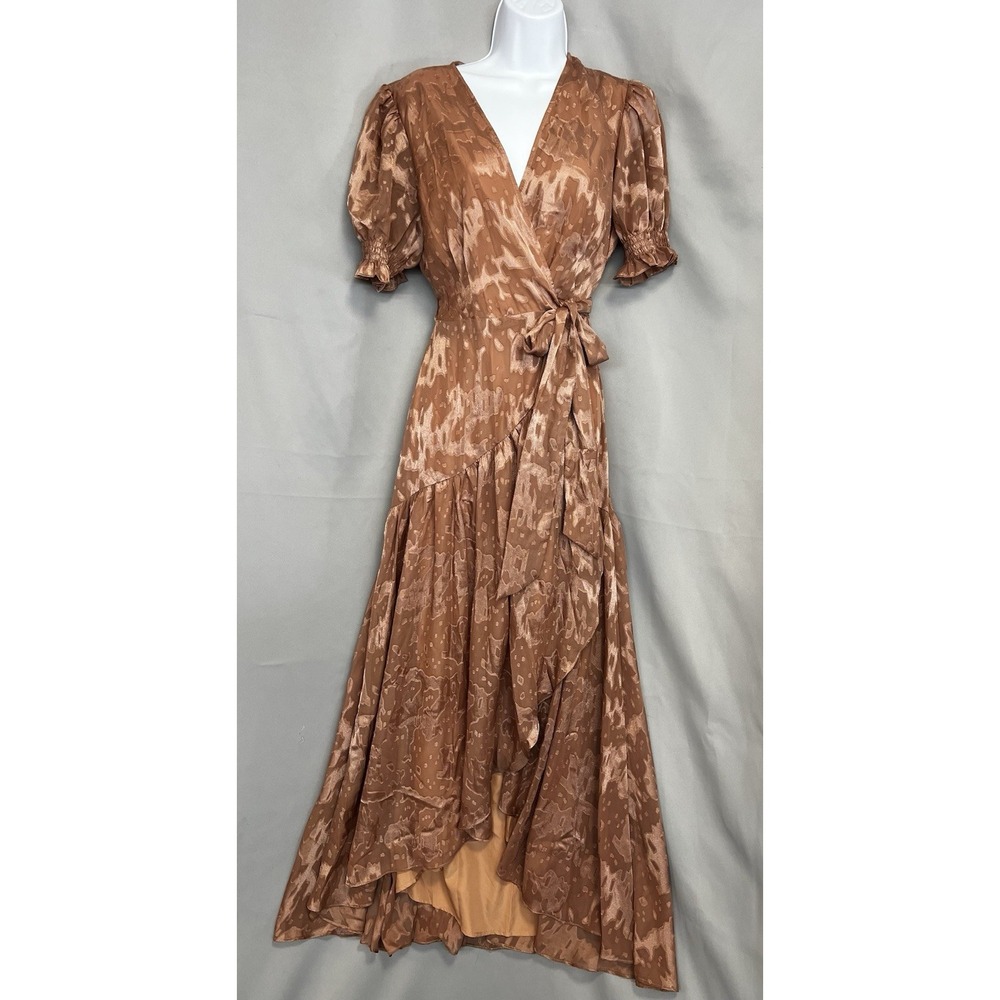 Hutch Anthropologie Women's Biscayne Ruffle Wrap Dress Sz Small Peach